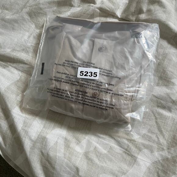 Da-Nang beige bell sleeve cotton button blouse women’s large - Picture 9 of 9